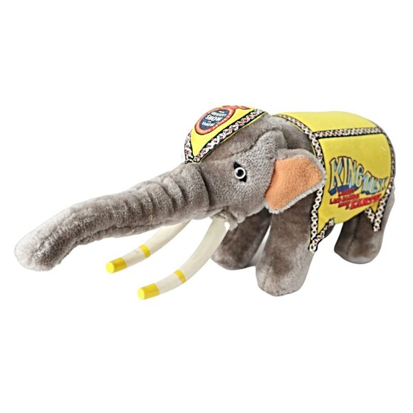 Vintage Barnum & Bailey Circus Elephant Plush Ringling Bros Pink Blanket Tusks - Picture 1 of 6